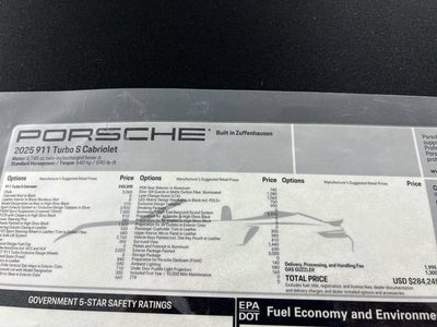 2025 Porsche 911 Turbo S Cabriolet