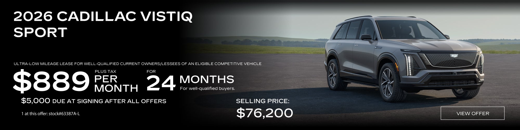 2026 Cadillac Vistiq $889 per month