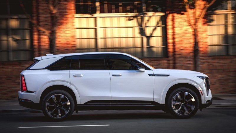 White Cadillac Escalade IQ all-electric SUV